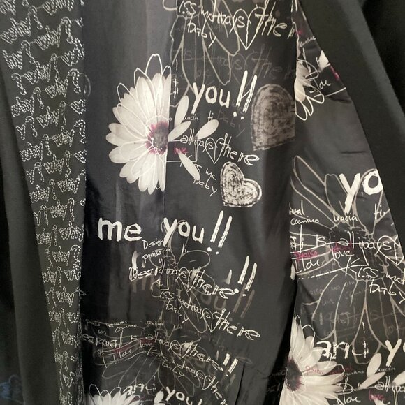 DESIGUAL WOMEN'S BLAZER SINGLE BREASTED EMBROIDERY ON ONE LAPEL ONE BUTTON SZ 44 - Picture 9 of 9